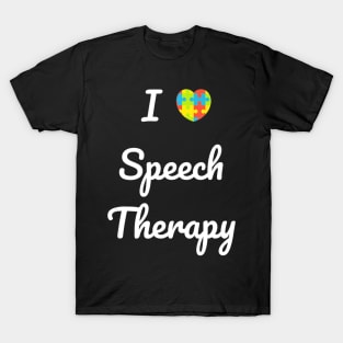 Autism Awareness I Heart (LOVE) Speech Therapy T-Shirt